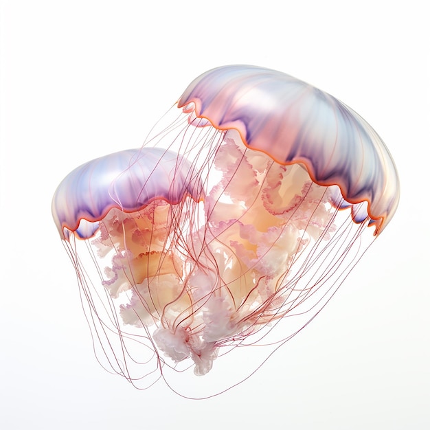 Jellyfish on White Background Hyper