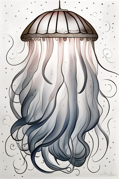 Медуза со светящимися огнями