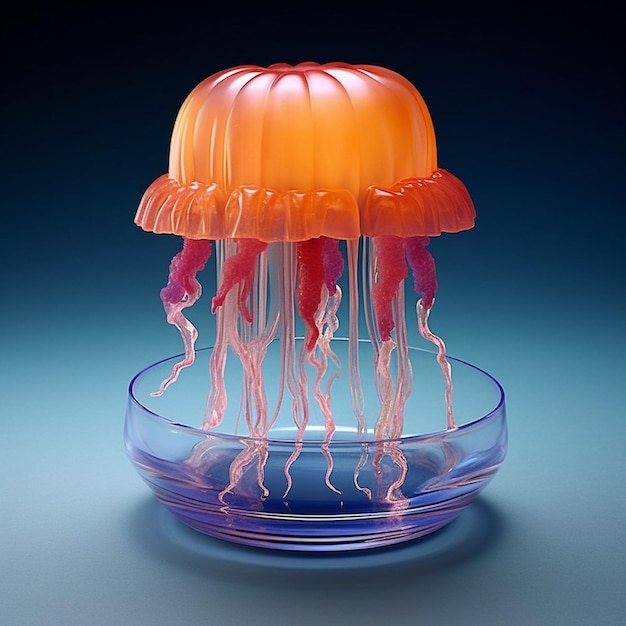 Foto una medusa con una medusa al neon sullo sfondo