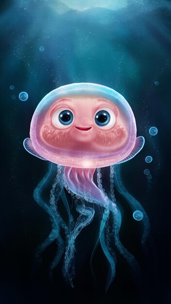 Photo a jellyfish with a pink jellyfish on the bottom