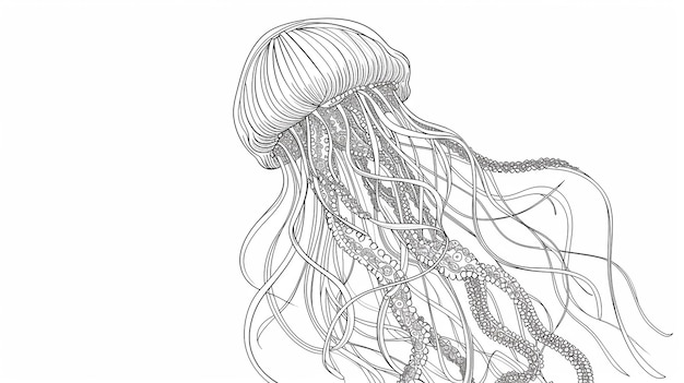 触角が描かれている水母