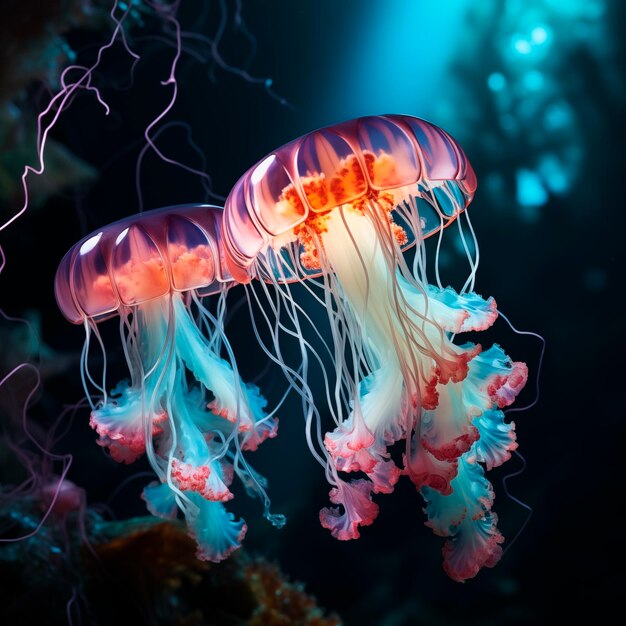 Jellyfish zwemmen in de oceaan