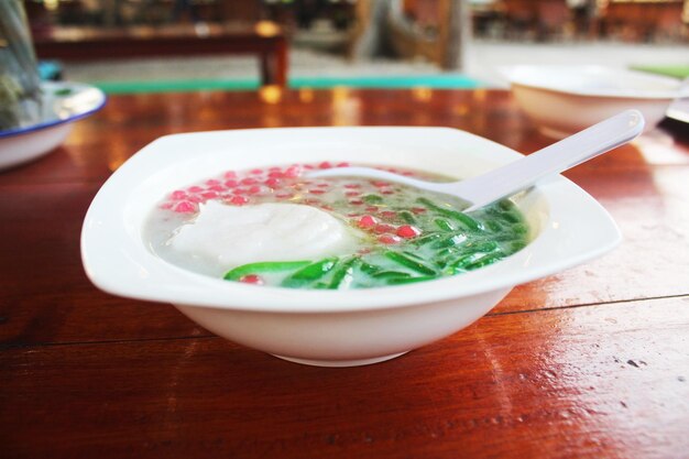 Jenang and Cendol Traditional Java food Jenang or Javanese Porridge which is eaten with sweet soup