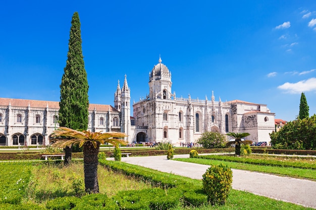 The Jeronimos Monastery or Hieronymites Monastery is located in Lisbon, Portugal