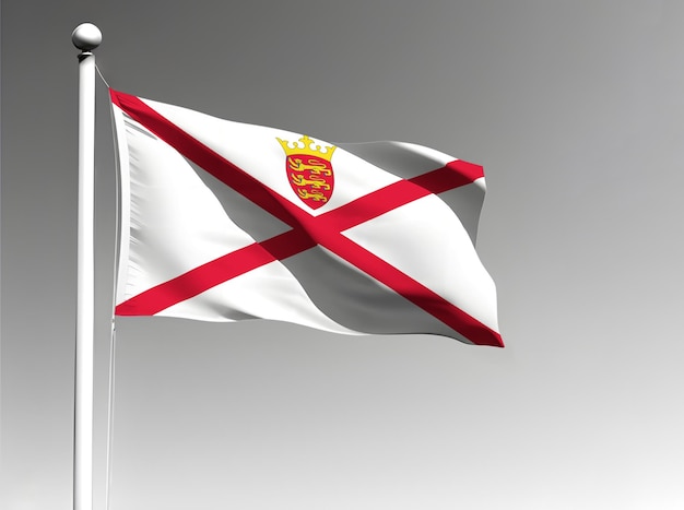 Jersey national flag waving on gray background