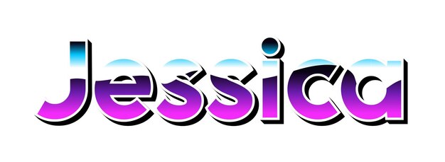 Jessica sign in text effect photo with a white background