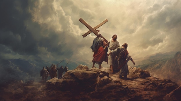 Premium Photo Jesus Carrying The Cross premium-photo-jesus-carrying-the-cross