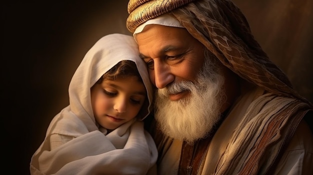 Jesus and child praying