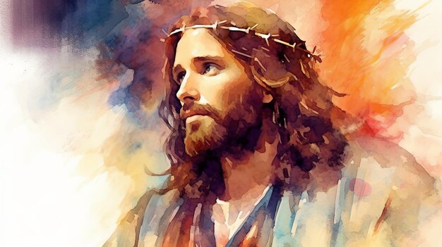 Jesus Chriest Illustration Generative Ai