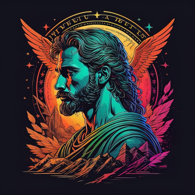 Jesus christ colorful illustration vector style