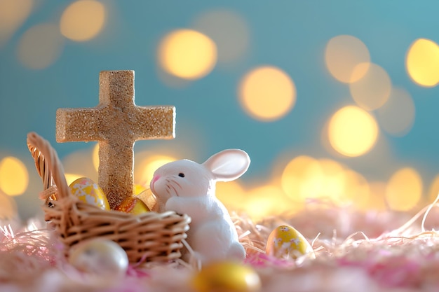 Jesus Christ Cross worth Easter Ornament for design Easter greetings card