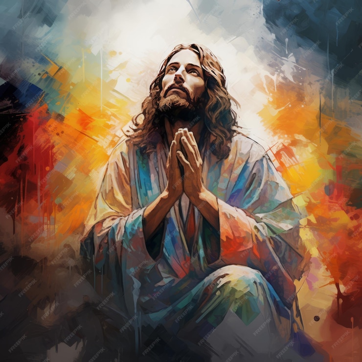 Premium AI Image | Jesus Christ the Lord A Prayerful Depiction