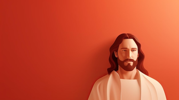 Jesus christ on an orange background