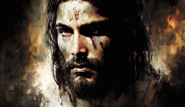 Jesus christ sketch real face images Ai generated art