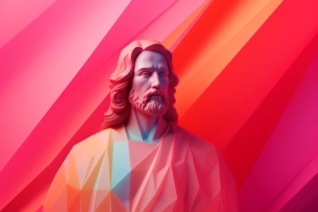 Jesus on a colorful abstract background