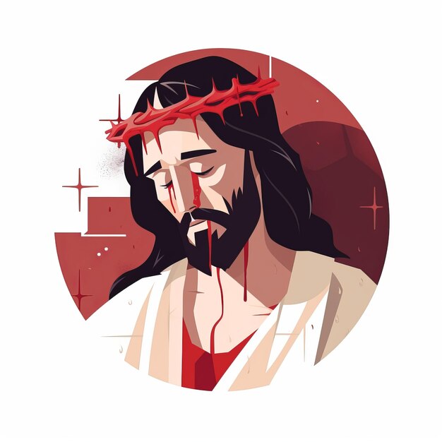 Photo jesus good friday flat illustration drawn in adobe illustrator