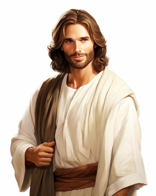 Premium AI Image | jesus is dressed in white and brown