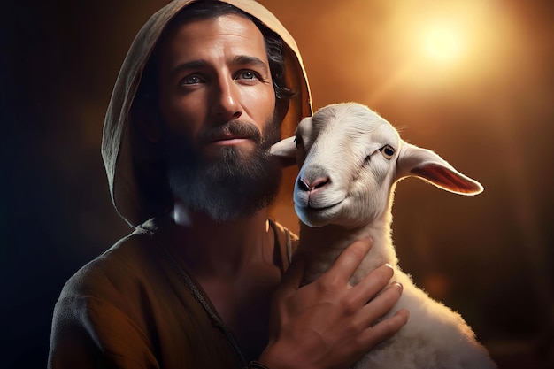 Jesus lamb god surrendered Parable religious Generate Ai