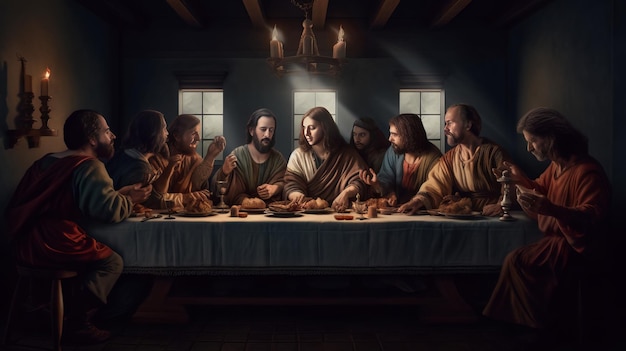 Premium AI Image | Jesus at the Last Supper