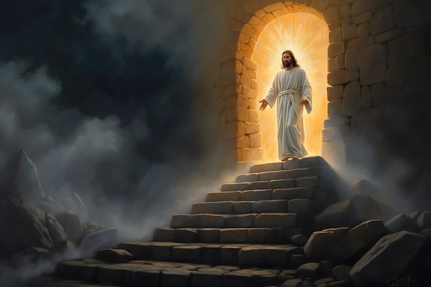 Jesus resurrection and rises back to heaven