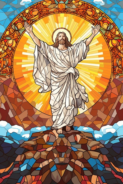 Jesus resurrection stained glass AI generated image