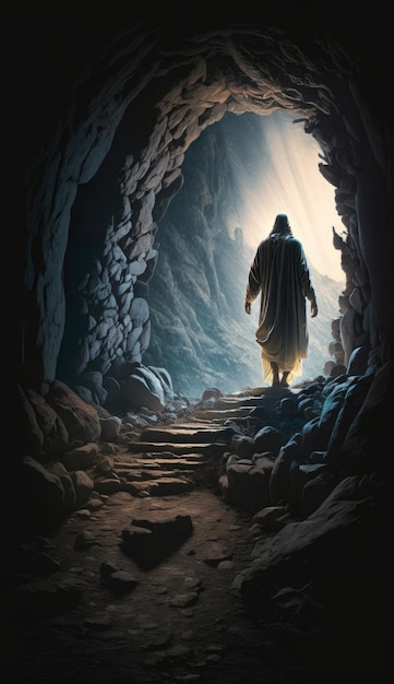 Jesus Rises from the Cave AI Generative