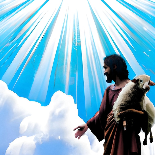 Jesus and sheep