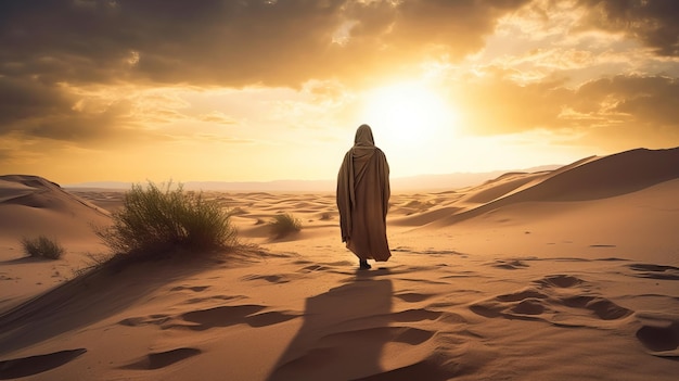 Jesus Walking in the Desert