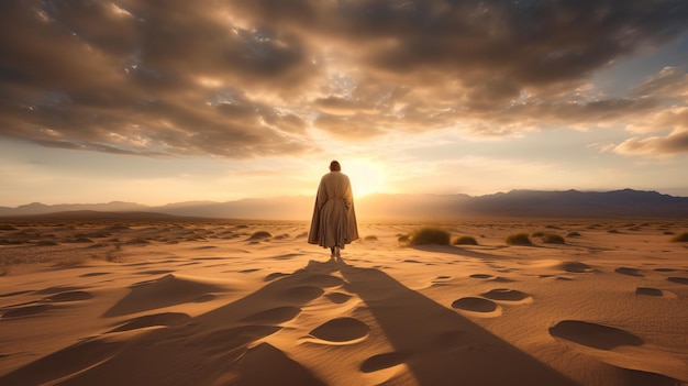 Jesus Walking in the Desert