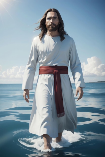 Jesus walking in the water holy christ