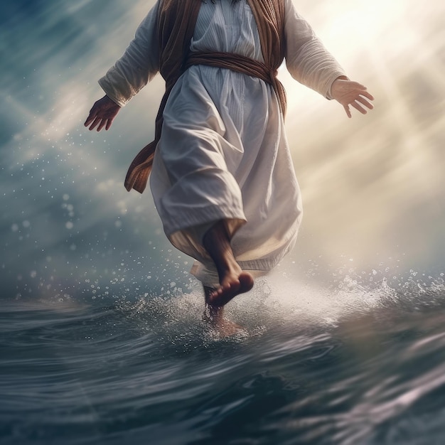 Photo jesus walking on the water