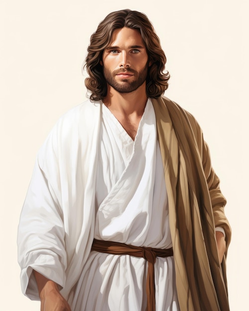 Premium AI Image | jesus walking with his hands on his hips