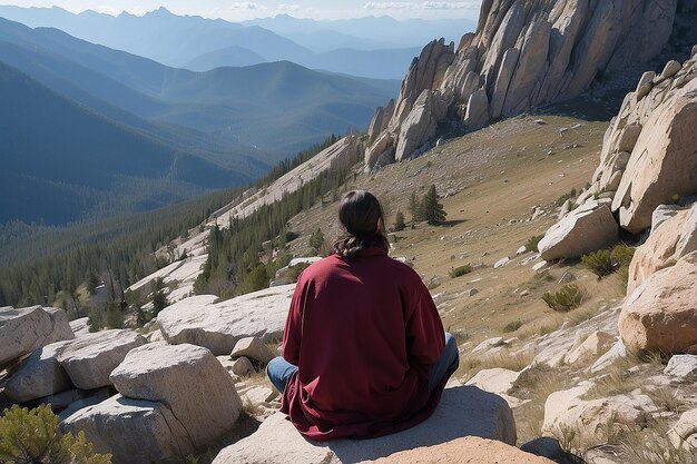 Jesus was sitting on a rocky mountain