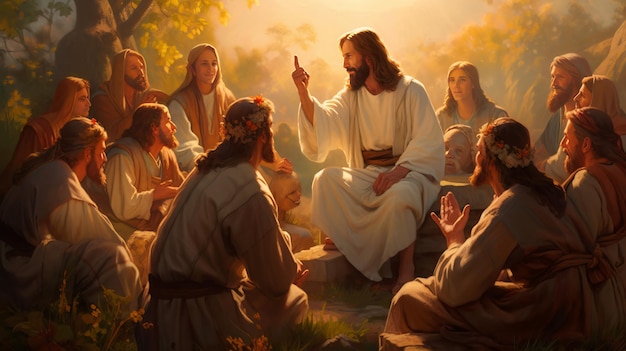 Jesus with the Apostles A Joyful Scene