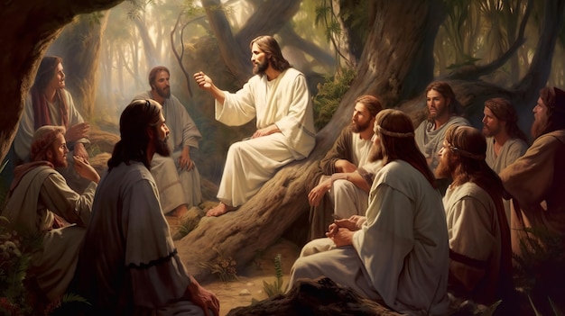 Jesus with the Apostles A Joyful Scene