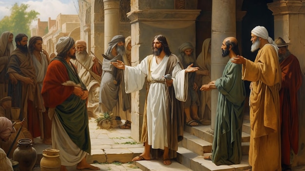 Jesus with the Pharisees