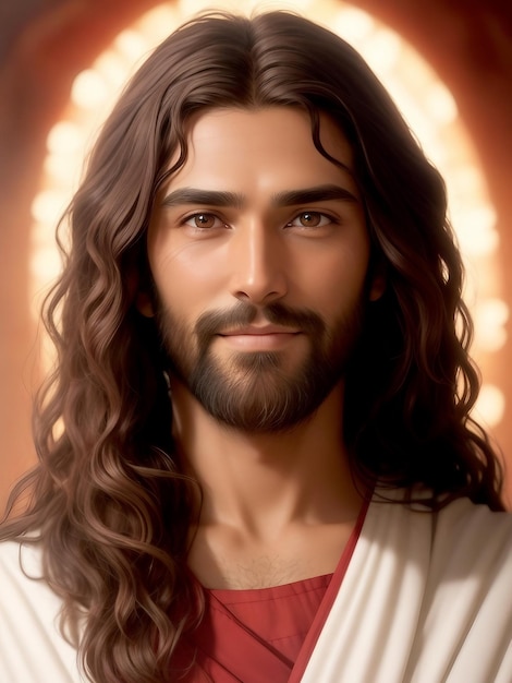 Jesus with a serene smile