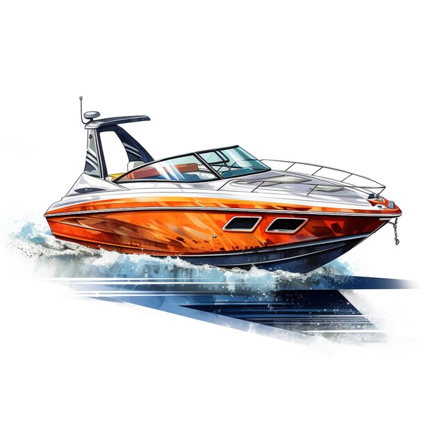 Photo jet boat on white background