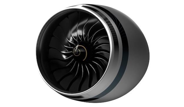 Jet engine isolated on white background 3D illustration