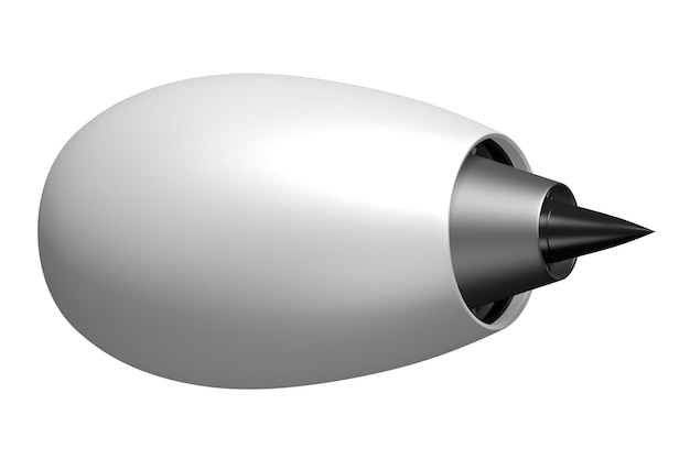白い背景の側面図に分離されたジェット エンジン