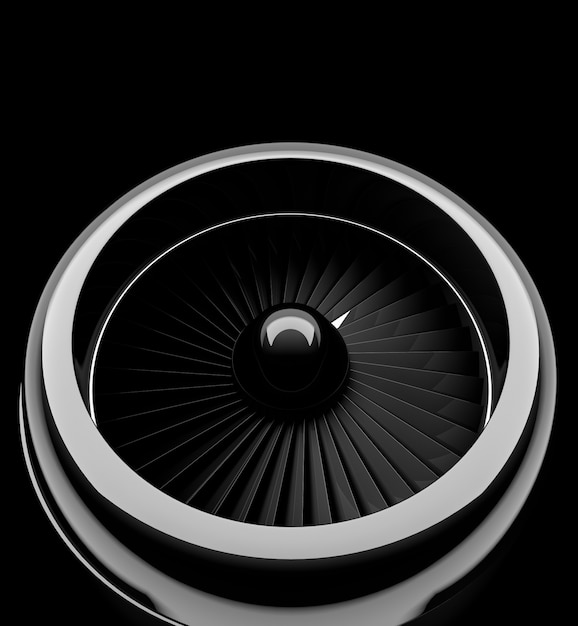 Jet engine over white background