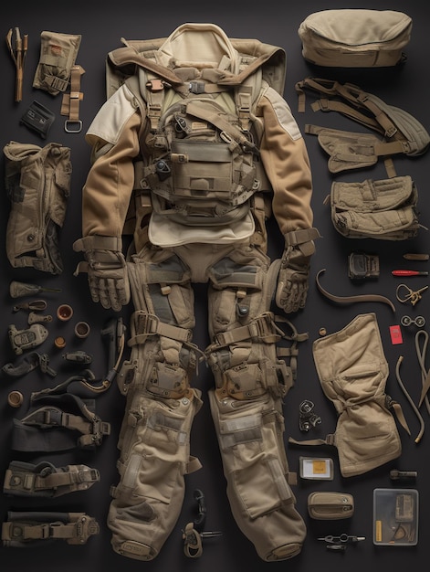 Photo jet fighter pilot uniform generative ai