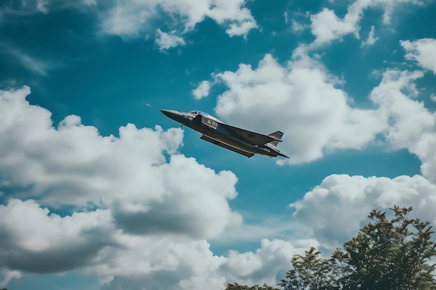 Jet flying through a clear sky