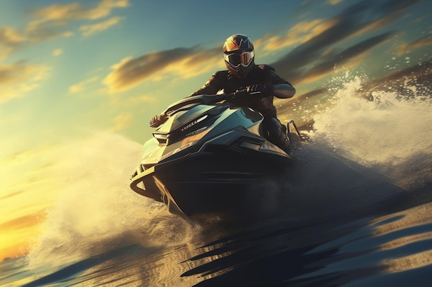 Jet Ski Illustration Generative AI