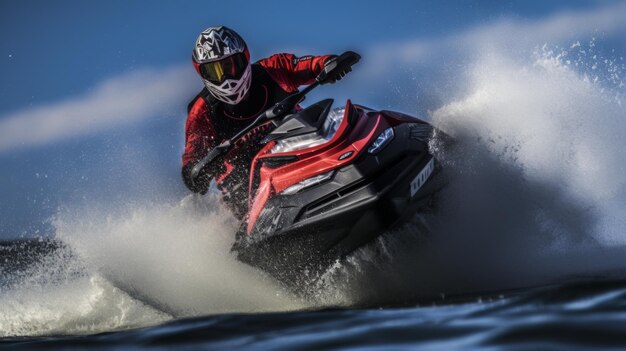 Jet ski surfer in actie