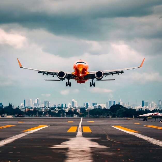 Photo jetstar pacific airlines airbus a320 landing at tan son nhat airport sgn ai_generated