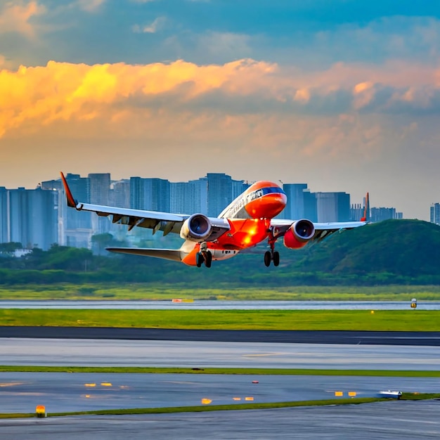 Jetstar Pacific Airlines Airbus A320 приземляется в аэропорту Тан Сон Нхат SGN AI_Generated