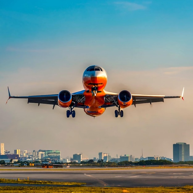 Photo jetstar pacific airlines airbus a320 landing at tan son nhat airport sgn ai_generated