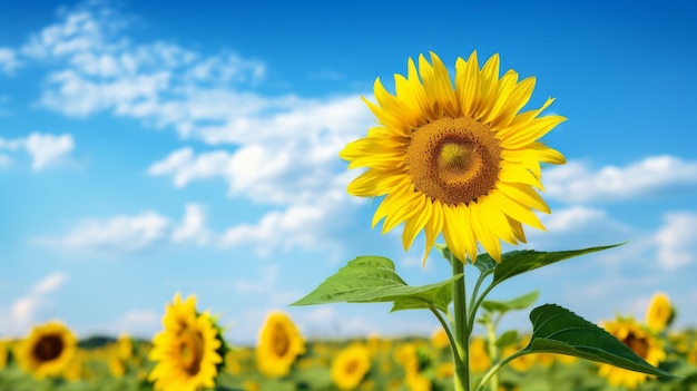 Jeugdige energie Een fotorealistische zonnebloem in een levendig veld