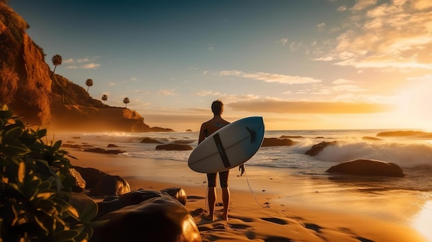 Foto jeugdige surfer